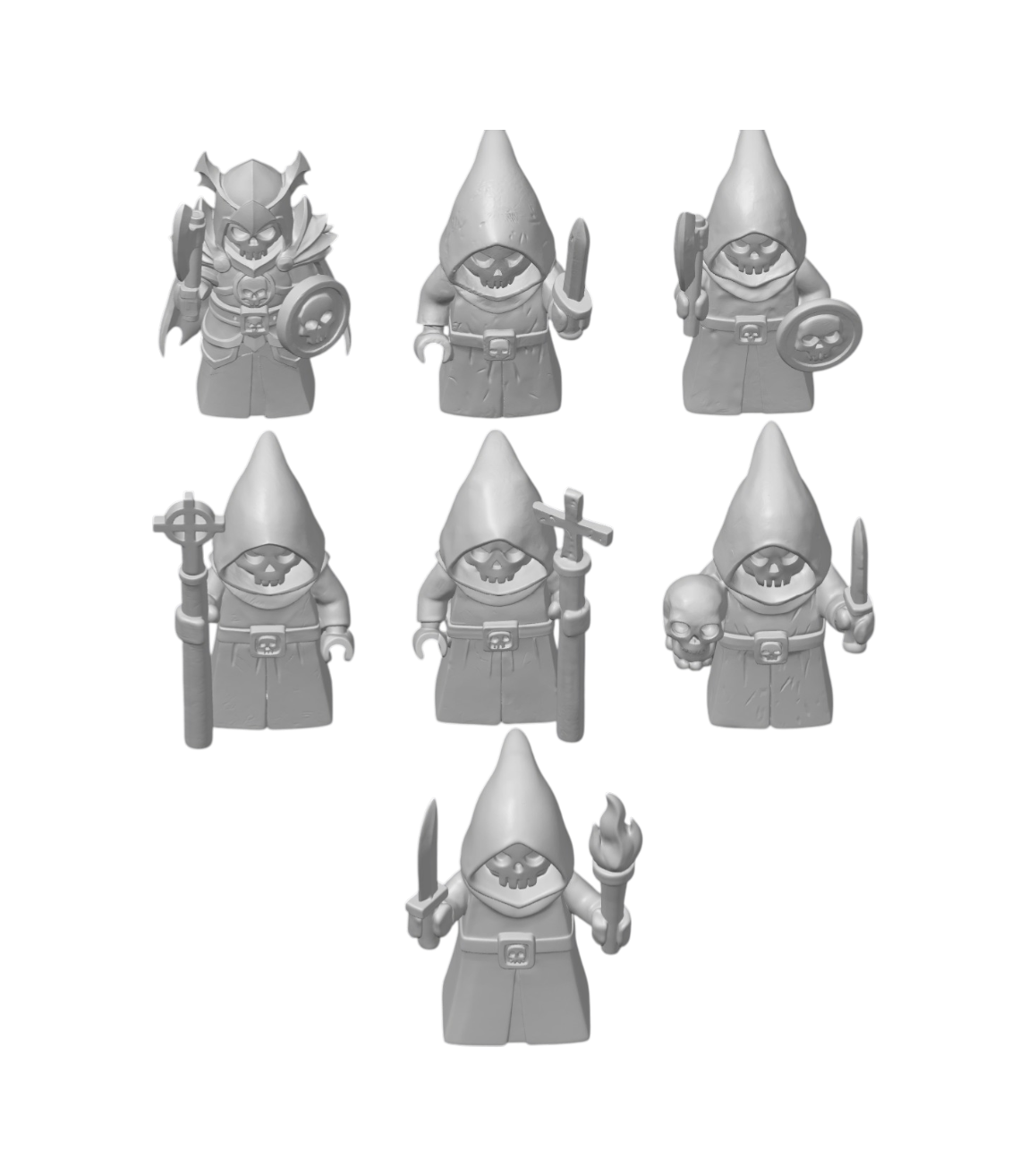 Coven of the Veiled Flame (Set of 7) | 3D Printed Fantasy RPG Miniature