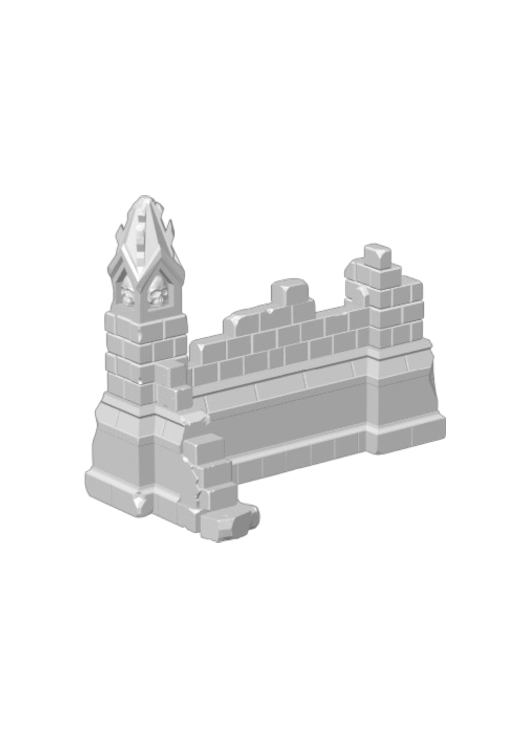 Dreadspire Bastion Wall | 3D Printed DND Terrain Scatter