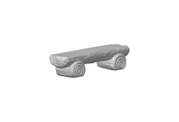 Emberwood Campfire Wooden Bench- Set of 2 | 3D Printed DND Terrain Scatter