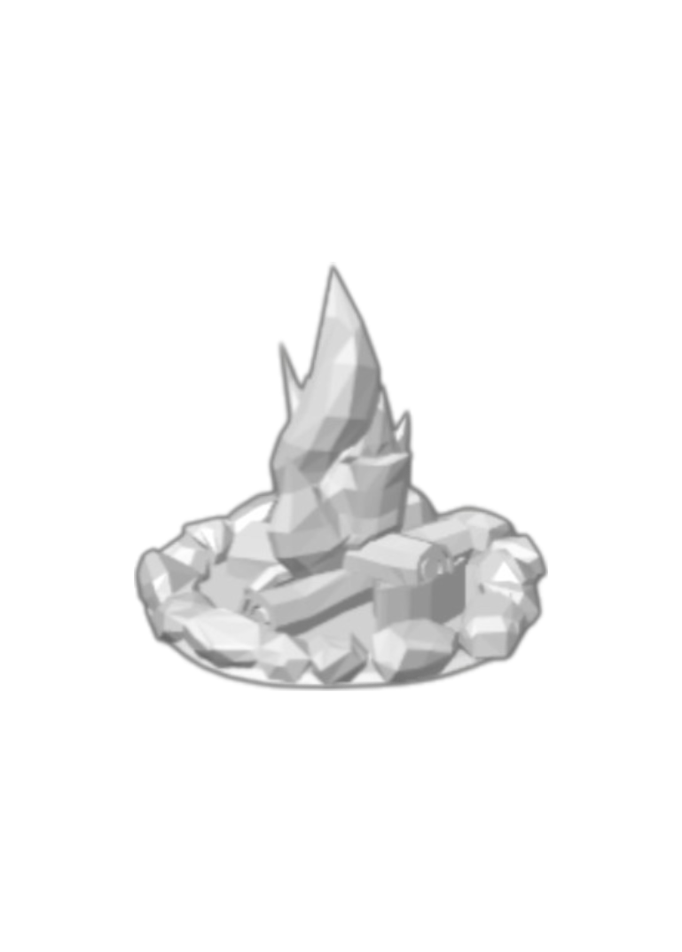 Emberwood Campfire with Flame | 3D Printed DND Terrain Scatter