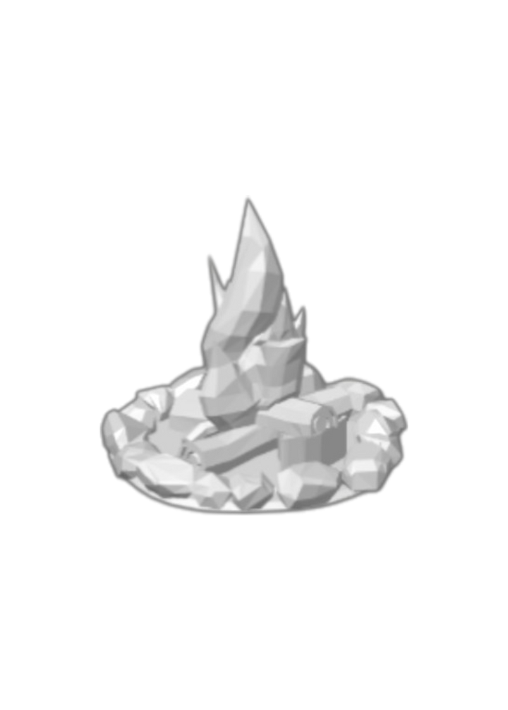 Emberwood Campfire with Flame | 3D Printed DND Terrain Scatter