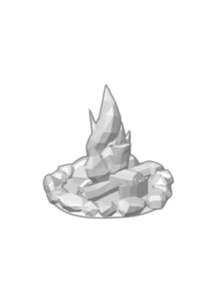 Emberwood Campfire with Flame | 3D Printed DND Terrain Scatter