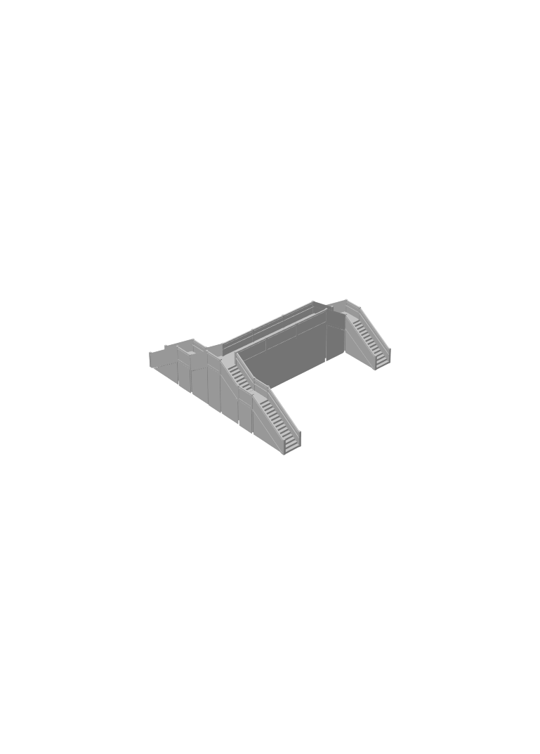 N Scale Footbridge Pedestrian Bridge - Version C