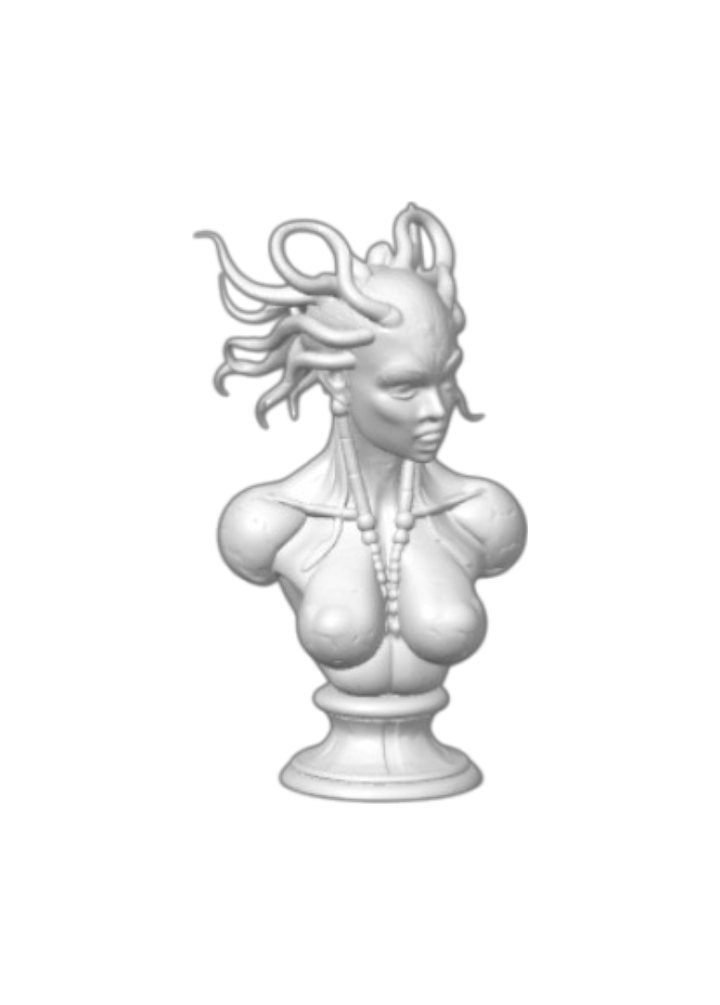 Gorgon of Stone – Fallen Idol | 3D Printed DND Terrain Scatter
