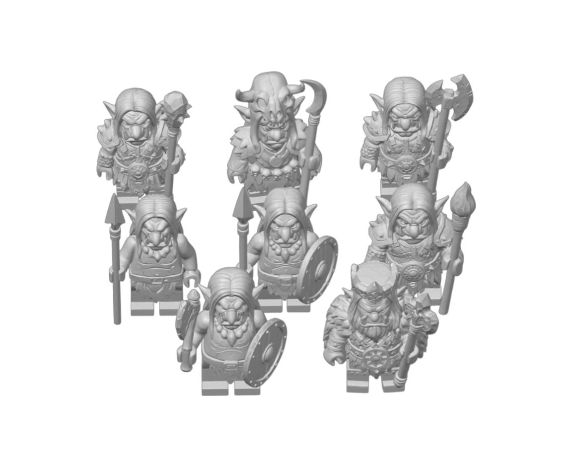 Warped Troll Enclave (Set of 8) | 3D Printed Fantasy RPG Miniature