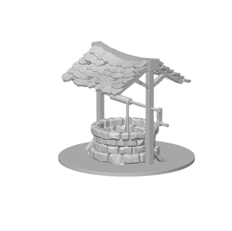 Whisperstone Village Well – 3D Printed Fantasy Settlement Terrain | 3D Printed DND Terrain Scatter