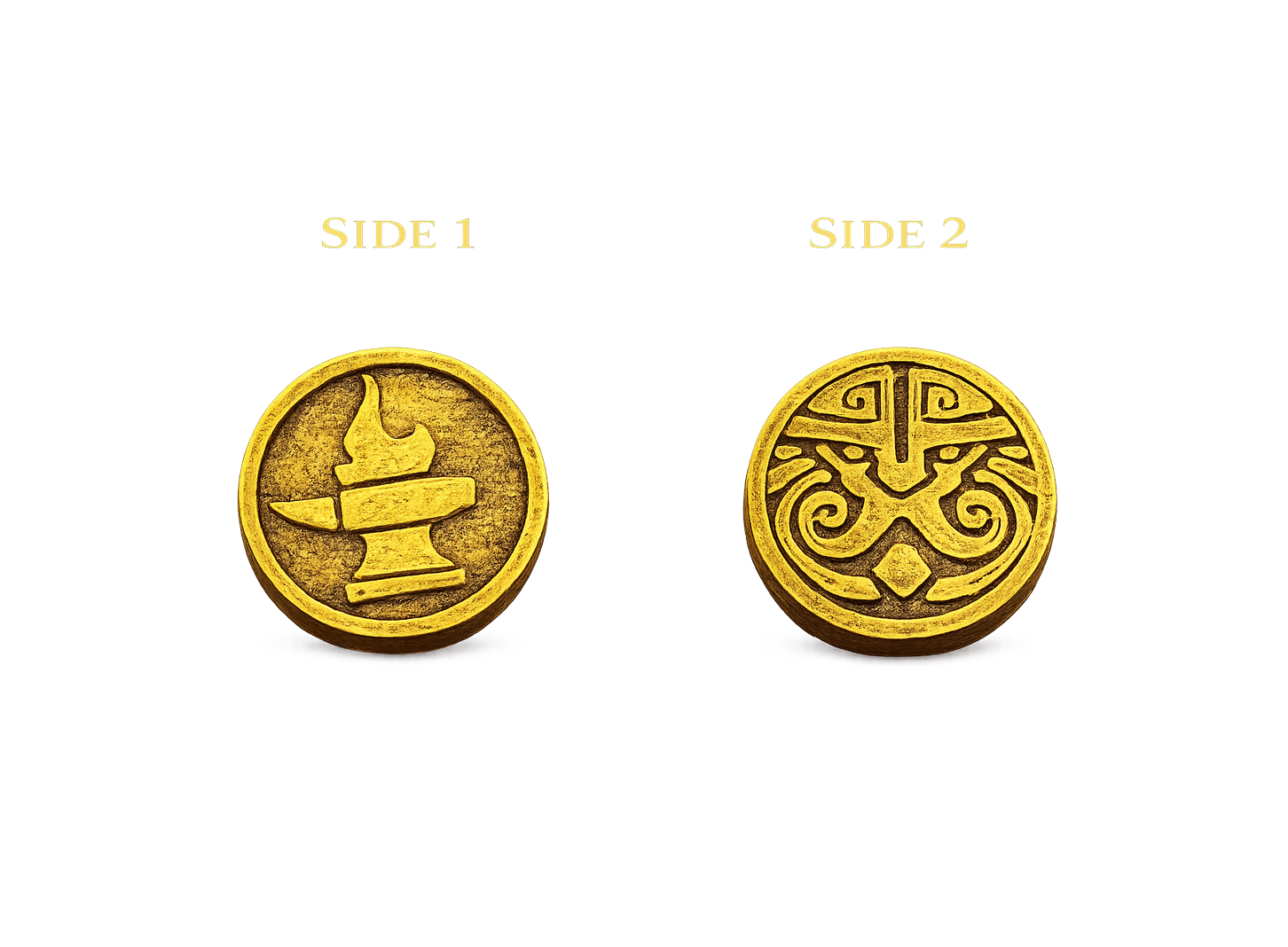 Sunforged Royal Coin – Radiant Kingdom Currency Token | 3D Printed Fantasy RPG Accessory