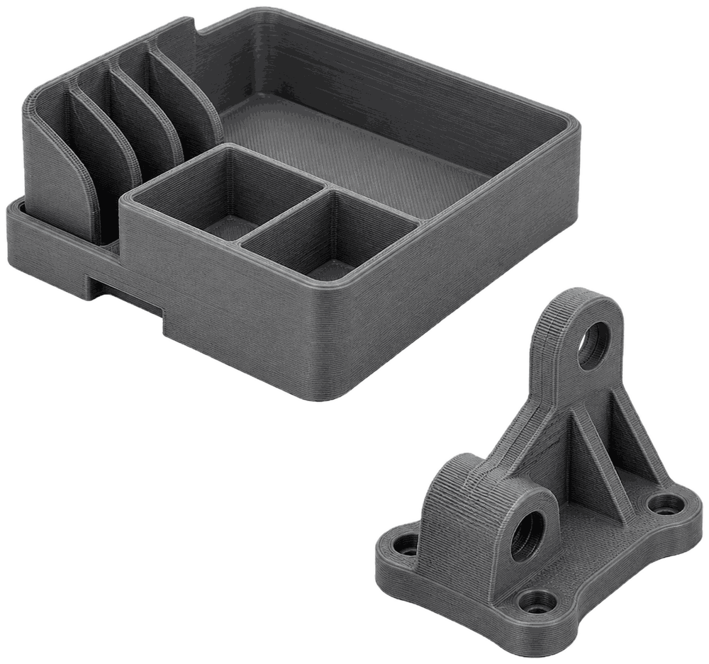 Sample 3D printed functional organizer and bracket