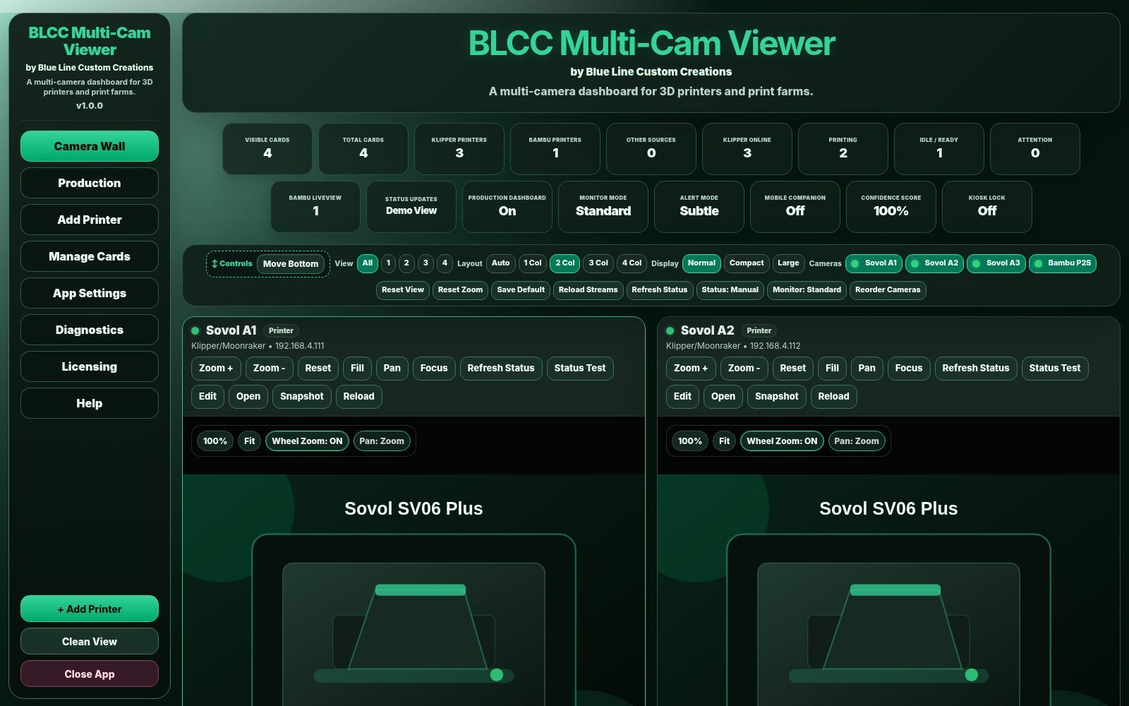 BLCC Multi-Cam Viewer camera wall screenshot
