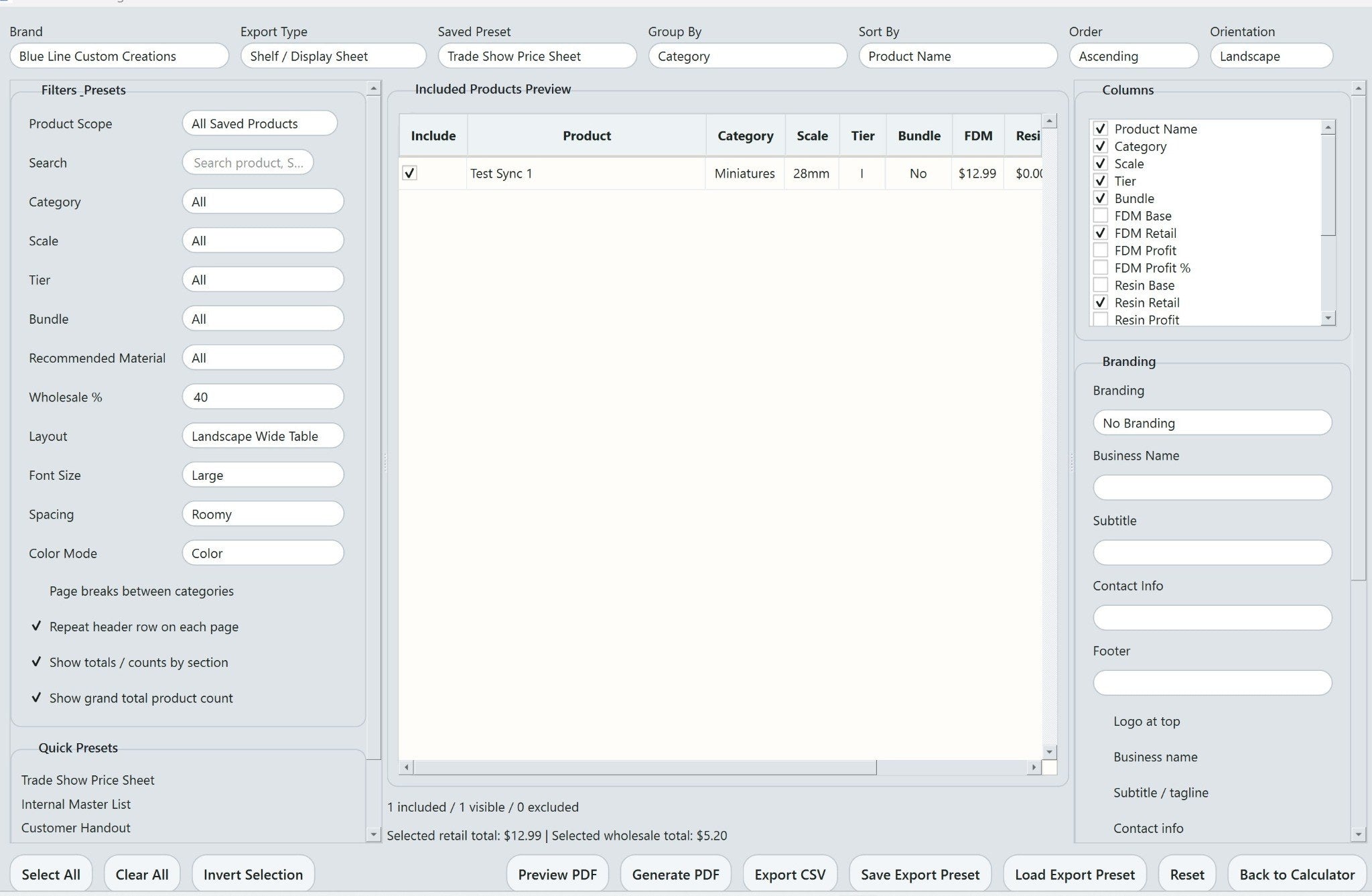 Price sheet manager