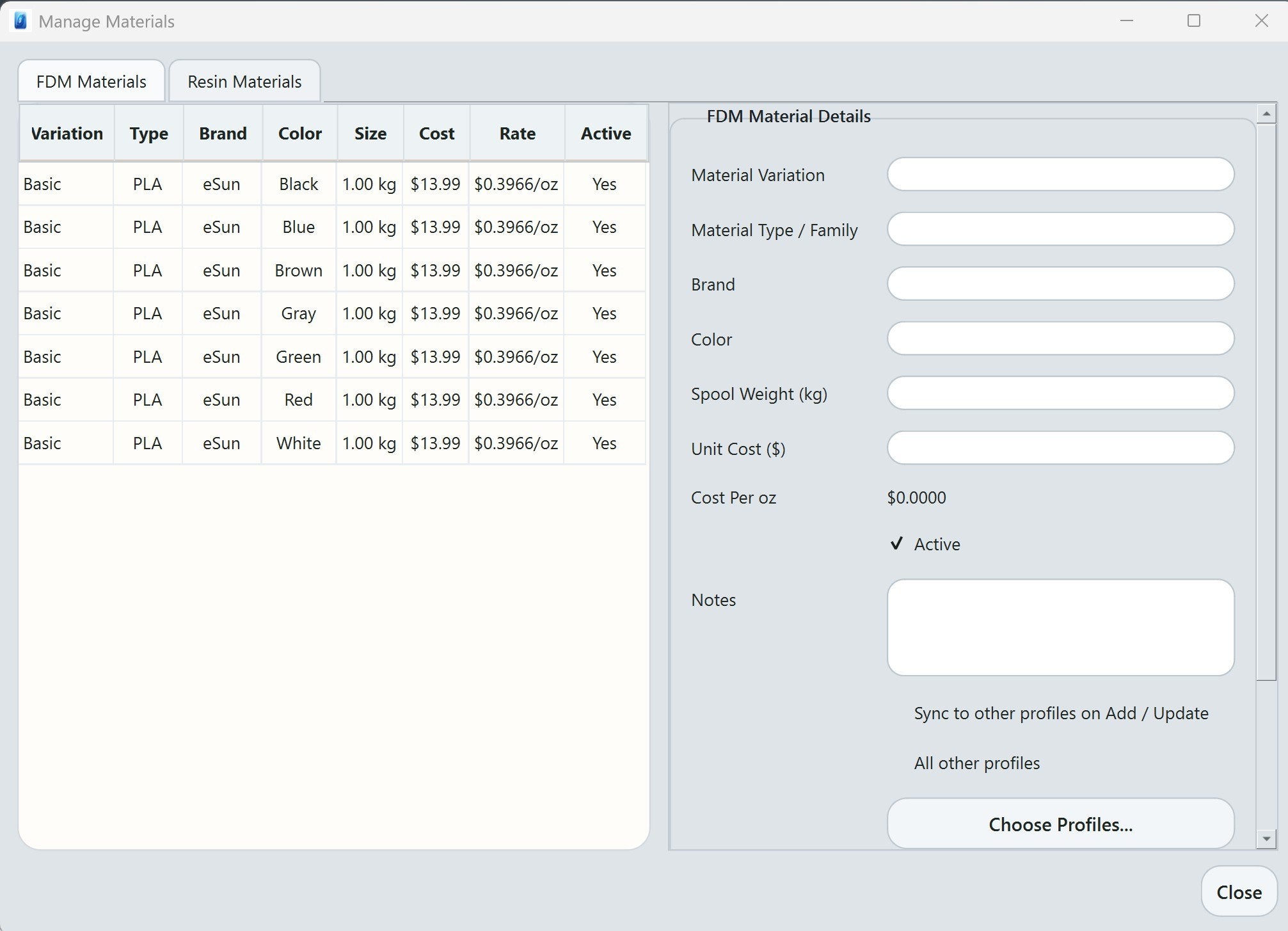 Material manager