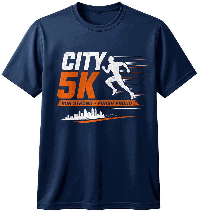 Sample event shirt screen printing design