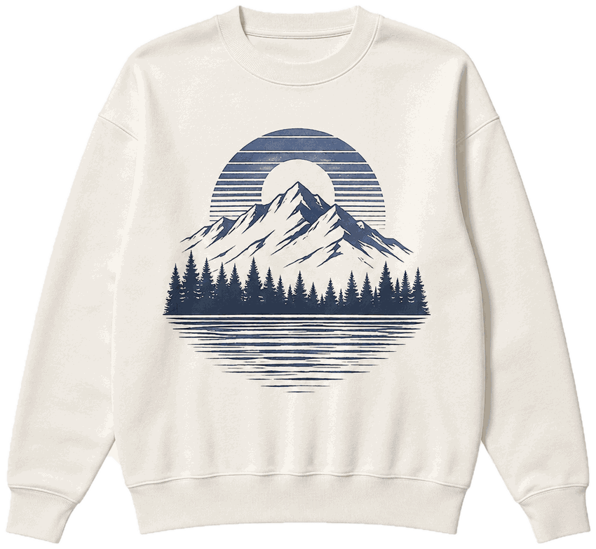 Sample screen printed crewneck sweatshirt